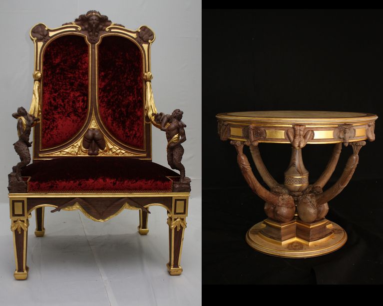 En 2011, la manufacture française Henryot & Cie s’est lancée dans le projet de reproduire à l'identique des pièces du cabinet érotique attribué à Catherine la Grande. 