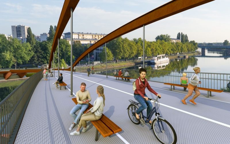 Passerelle Dusuzeau citadelle deux rives esplanade