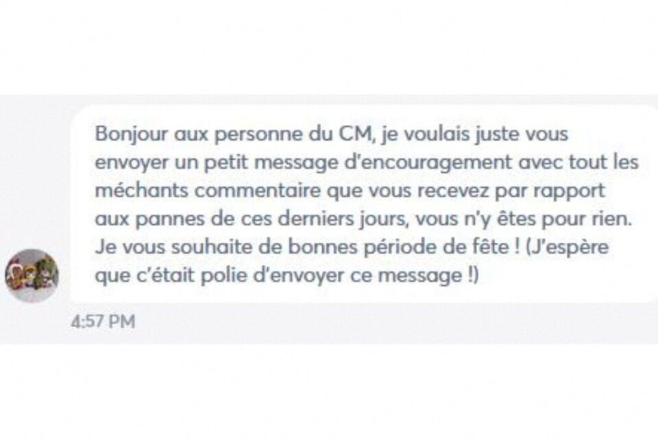 Lorsqu'ils reçoivent des messages positifs, les CM les transmettent aux contrôleurs et conducteurs. 