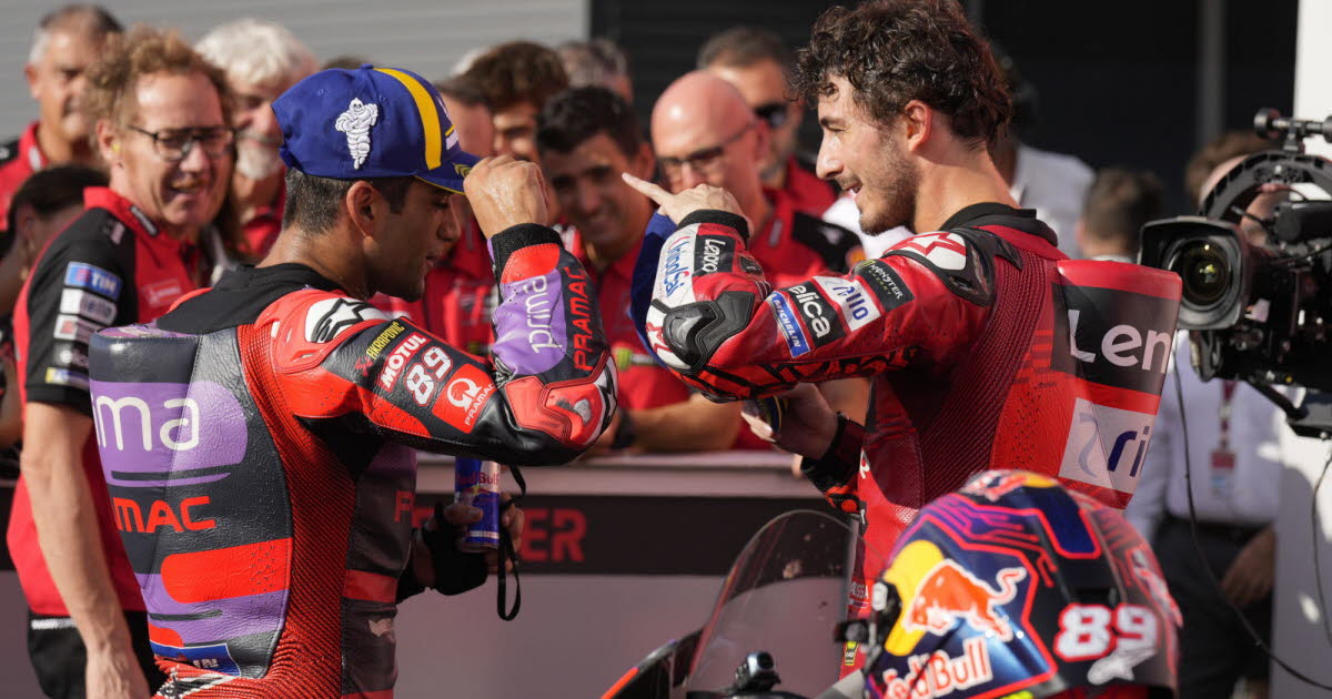 Martin et Bagnaia dans la dernière ligne droite