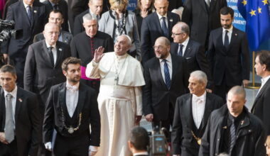 Diaporama. Quand le pape François s'adressait aux institutions européennes à Strasbourg