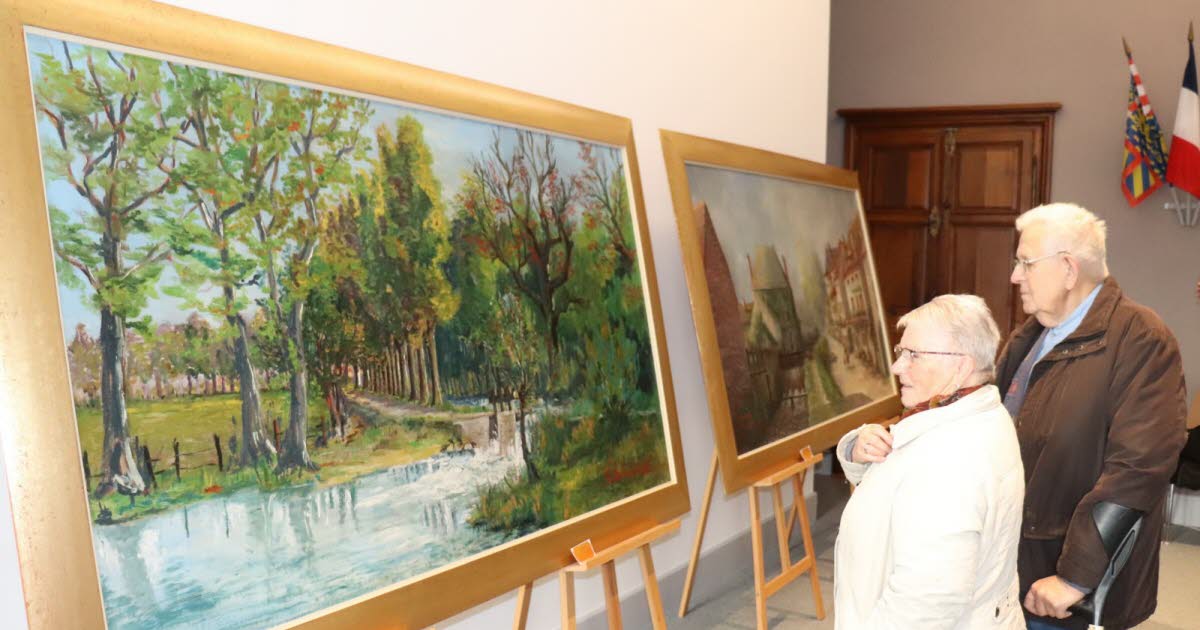 Is-sur-Tille. Quatre tableaux représentant des paysages issois des années 1950 de nouveau exposés au public