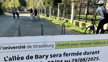 l’allée Anton-de-Bary sera fermée du 7 avril au 29 août