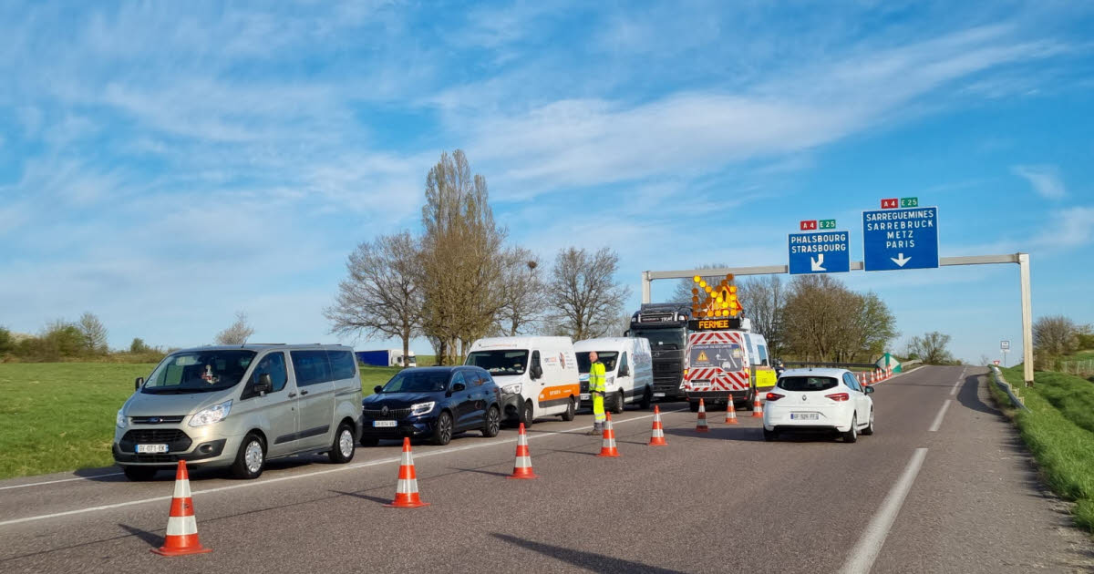 l'autoroute A4 bloquée dans le sens Paris-Strasbourg