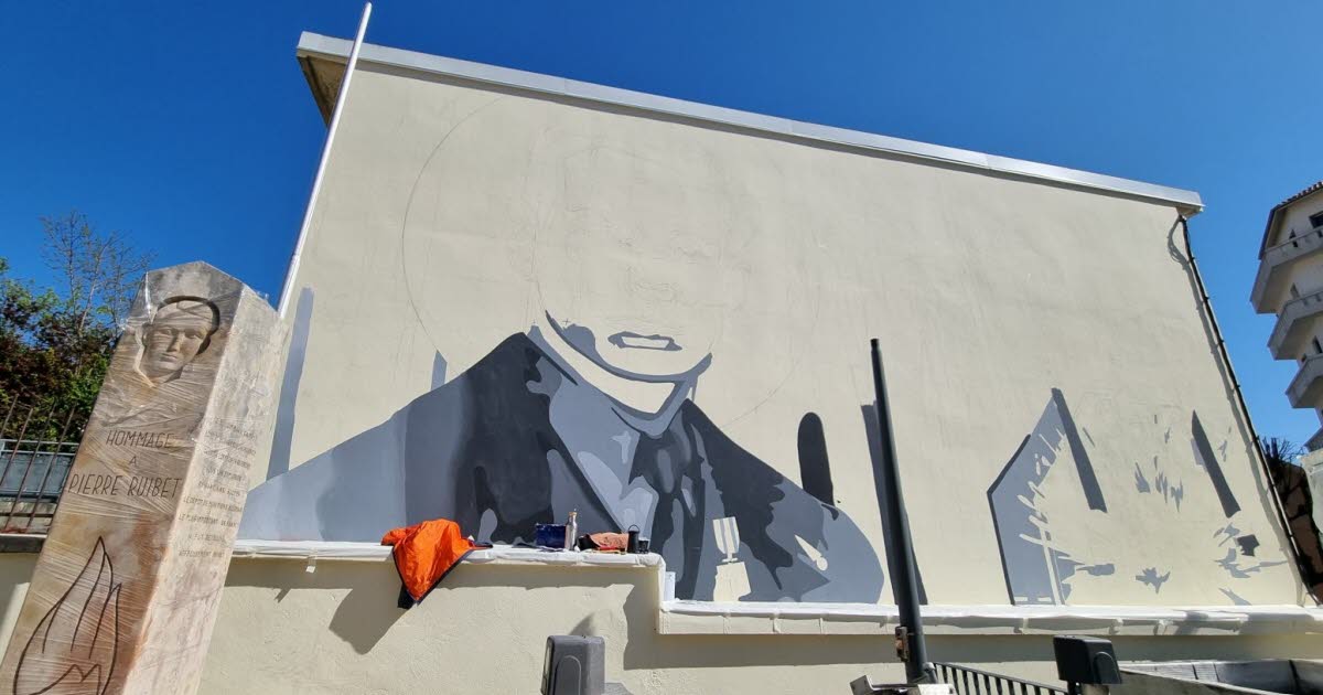 Voiron. Fresque hommage à Pierre Ruibet : regardez-la prendre forme avec notre diaporama ! - Le Dauphiné Libéré