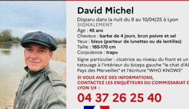 Lyon. La police lance un appel à témoins à la suite de la disparition d’un quadragénaire
