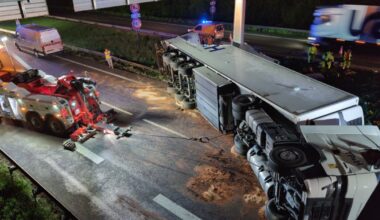 un poids lourd se renverse dans le sens Nancy-Metz, 2 blessés et d'importants ralentissements