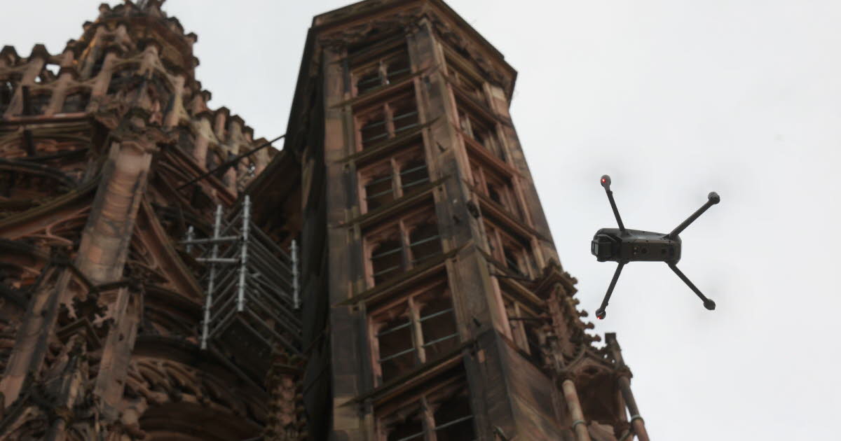Strasbourg. Un drone prend des photos pour modéliser la cathédrale en 3D