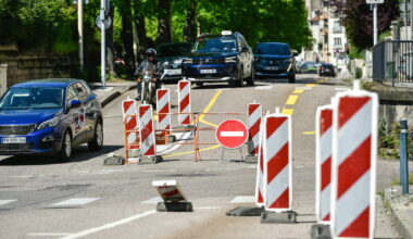 Nancy. Le quai Claude-le-Lorrain et la rue de Verdun mis en sens unique