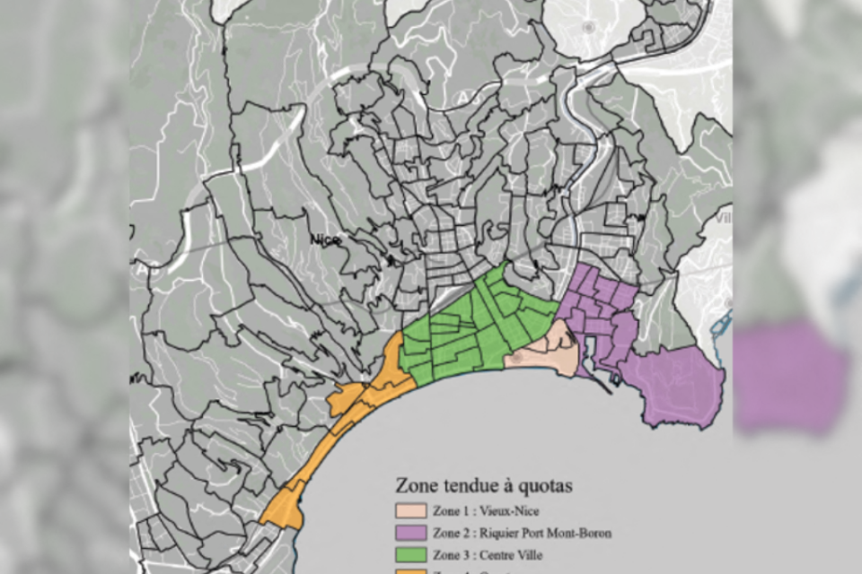 Voici les quartiers de Nice où les quotas seront appliqués.