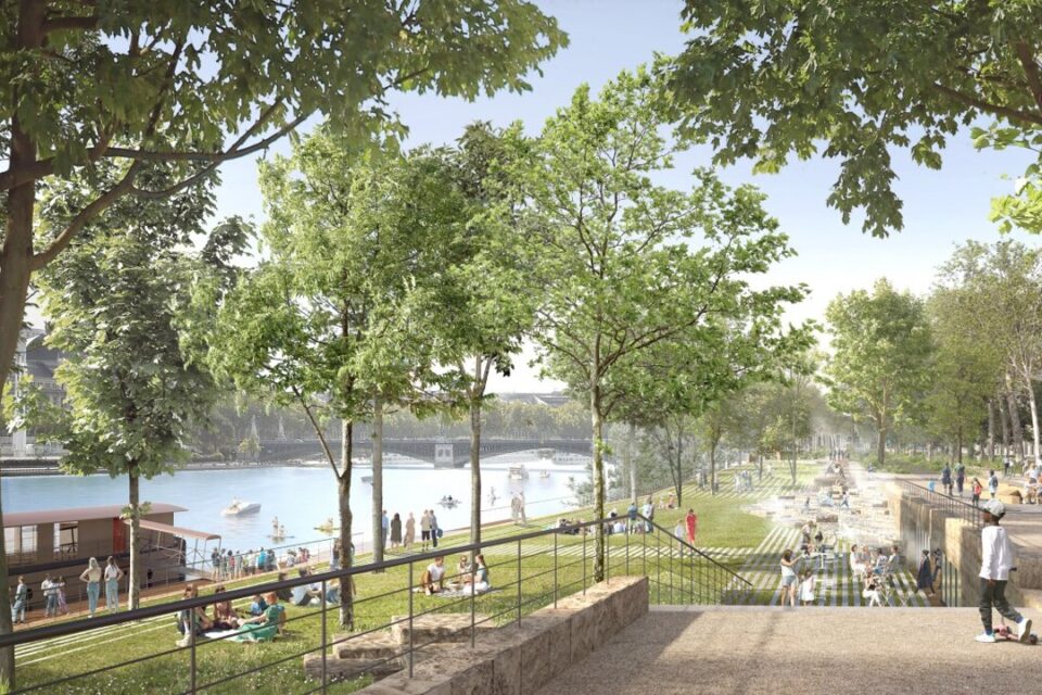 La future terrasse devant la place Antonin Poncet.