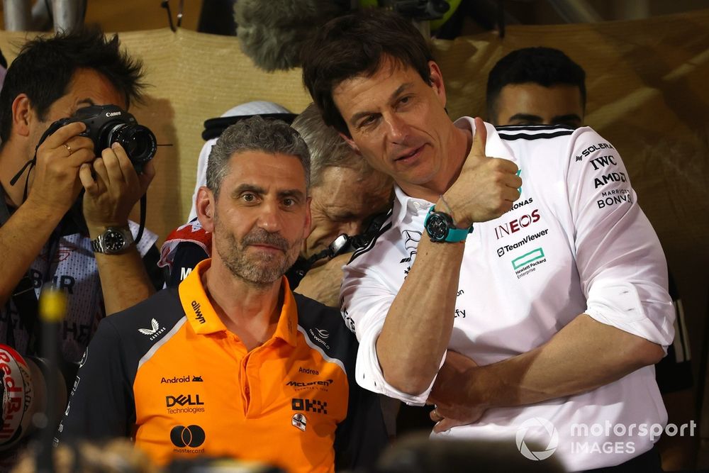 Andrea Stella et Toto Wolff.