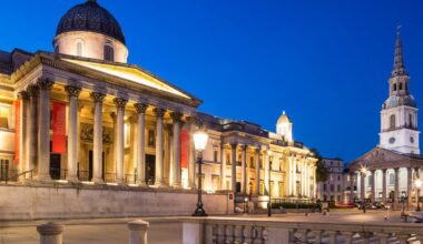 La National Gallery de Londres sur Trafalgar Square