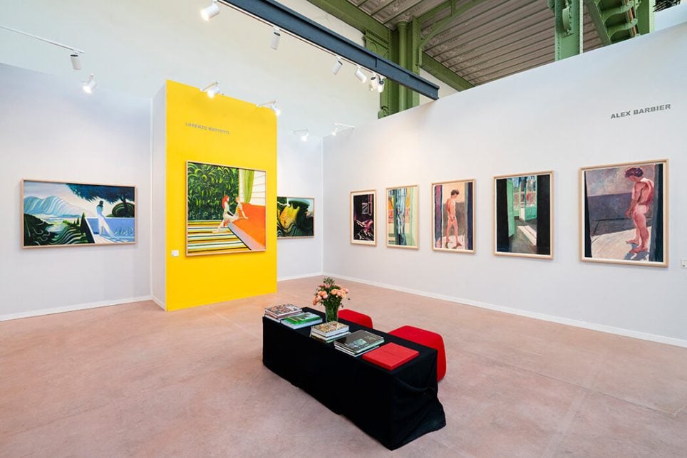Le stand de la galerie Martel avec les oeuvres de Lorenzo Mattotti, Alex Barbier et Brecht Evans