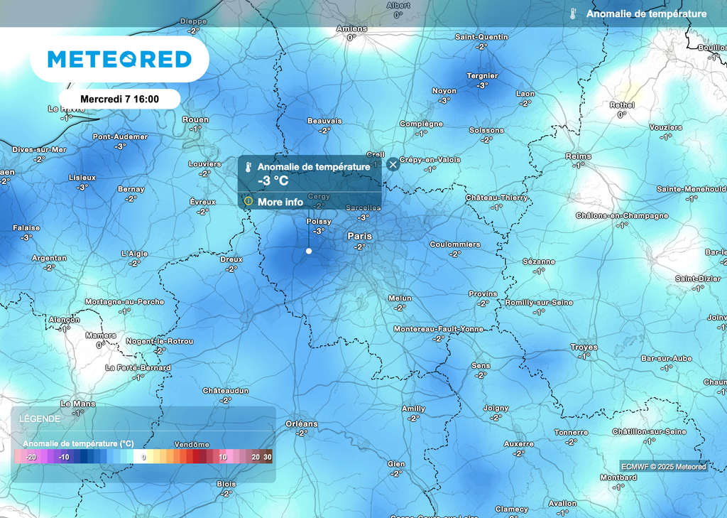 Températures sous les normales de saison en début de semaine en région parisienne.