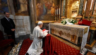 Léon XIV dans un sanctuaire augustinien et sur la tombe de François