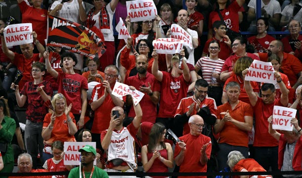 SPORT - CHAMPIONNAT DE FRANCE DE BASKET BALL - BETCLIC ELITE - POULE A - LNB - PRO A - SAISON 2024 - 2025 - 30EME JOURNEE - SASP STADE LORRAIN UNIVERSITE CLUB NANCY BASKET vs PARIS BASKETBALL - SLUC vs PARIS BASKET. Palais des sports Jean Weille, Espace Jean Jacques Eisenbach, Nancy 17 mai 2025.
Les supporters de Nancy.
PHOTO Alexandre MARCHI. 
 Photo Alexandre Marchi
