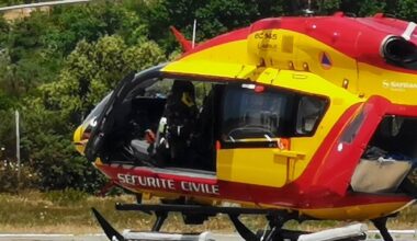 blessé, un motard évacué par hélicoptère