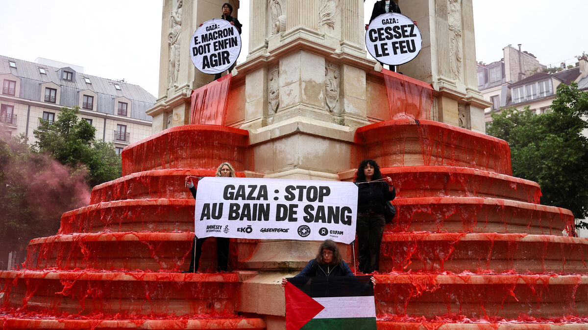 Paris : la fontaine des Innocents dégradée après une action pro-Gaza
