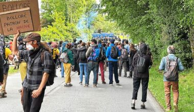 Une manifestation contre Vincent Bolloré réunit entre 500 et 600 personnes à Ergué-Gabéric