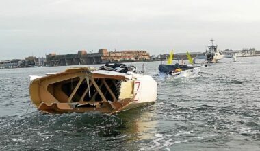 Ce qu’il reste du bateau de course coupé en deux par un cargo [Images]
