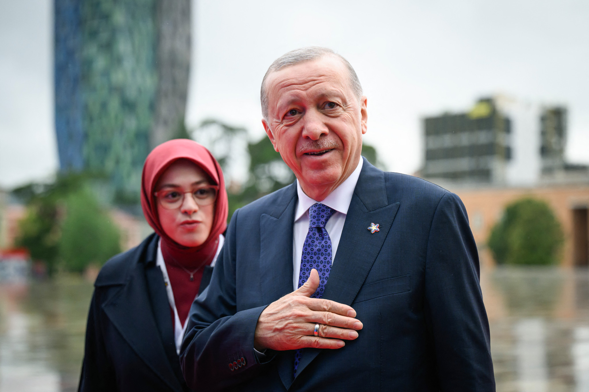 Le président turc Recep Tayyip Erdogan arrive pour le sommet de la Communauté politique européenne à Tirana, le 16 mai 2025. Le président turc Recep Tayyip Erdogan arrive pour le sommet de la Communauté politique européenne à Tirana, le 16 mai 2025.