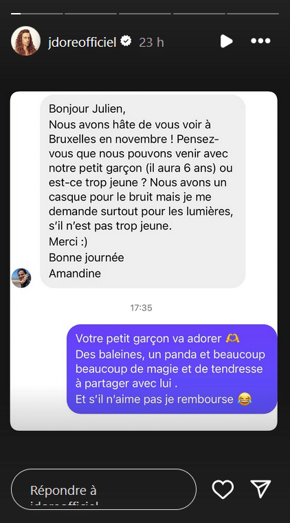 Julien Doré en tournée : le chanteur prêt à rembourser un jeune spectateur