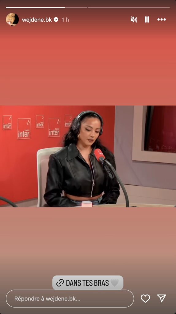 Capture écran story Instagram wejdene.bk