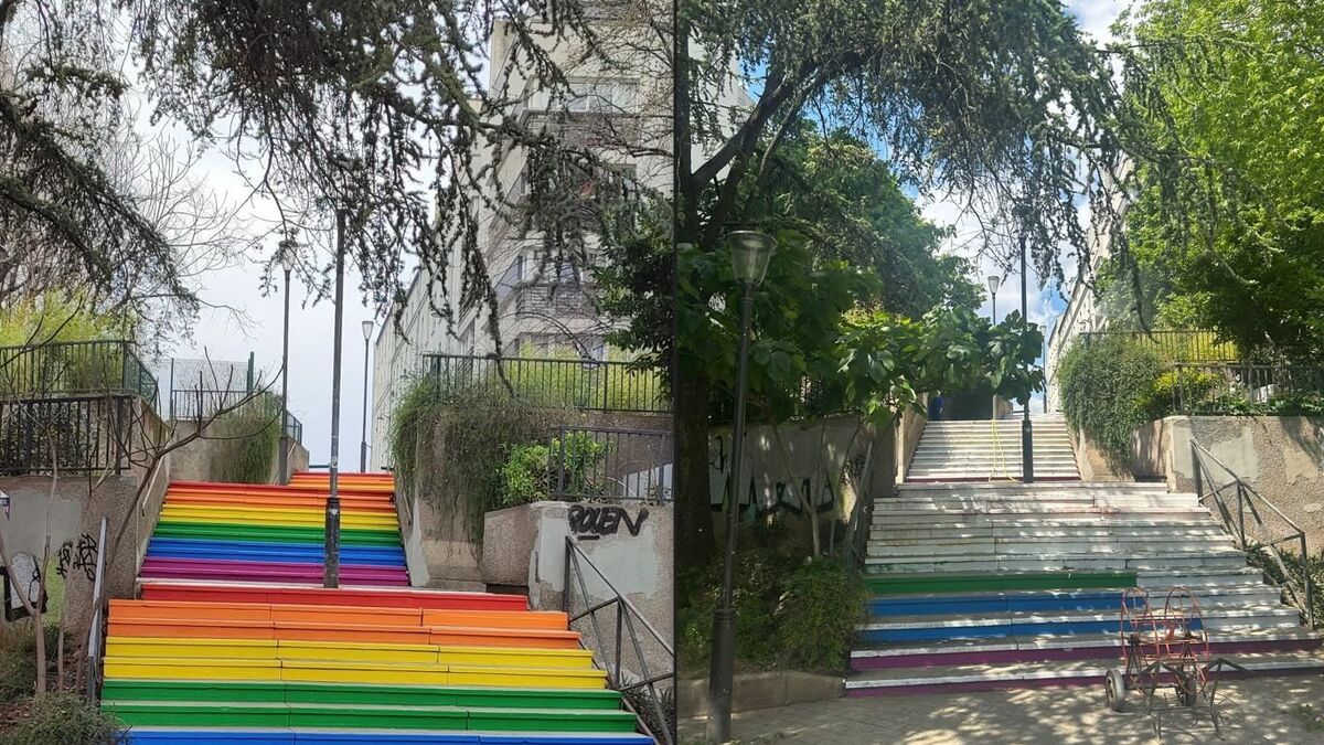 Paris : des escaliers aux couleurs arc-en-ciel repeints en blanc durant la nuit, « un acte homophobe »