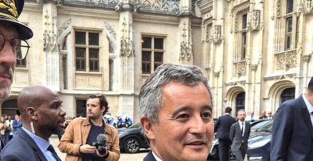 photo  le ministre de la justice, gérald darmanin, ce lundi 12 mai 2025, au palais de justice de rouen.   ©  marc braun/ouest france 
