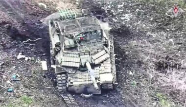 Un char M1 Abrams de l'armée ukrainienne détruit, avril 2025. PHOTO © /AP/SIPA