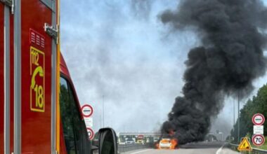 Spectaculaire incendie sur l'autoroute A16 dans l'Oise, de gros bouchons