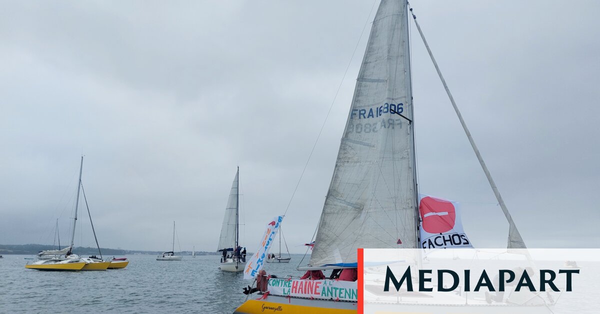 Dans le Finistère, une flottille antifasciste manifeste en mer contre Bolloré