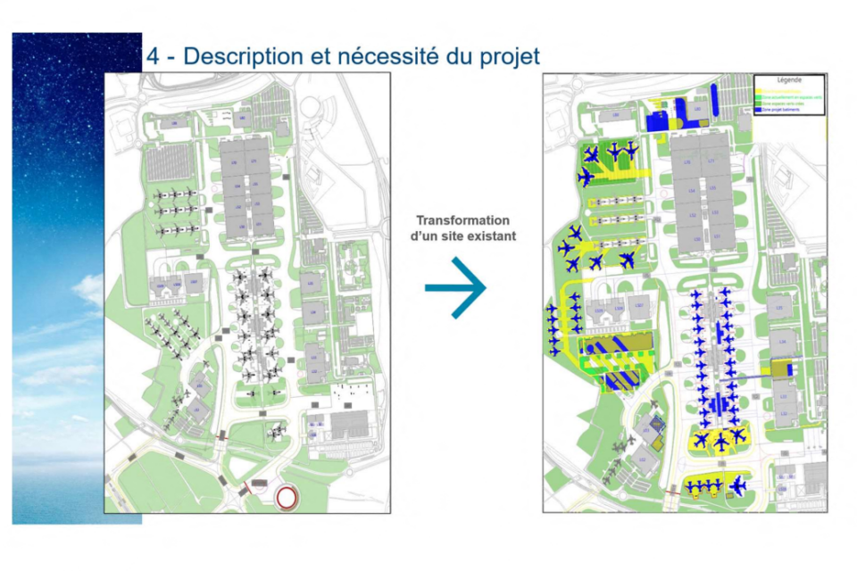 Le site industriel d'Airbus, Jean-Luc Lagardère, au nord-ouest de Toulouse, avant et après le projet de transformation voulu par l'avionneur.