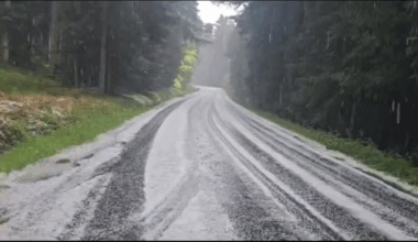 de violents orages de grêle tombent sur ces secteurs de la Loire