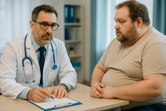 consultation medecin generaliste traitement anti obesite ma sante Un médecin généraliste prescrivant un traitement anti obésité à son patient.