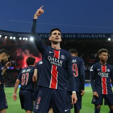 Fabian Ruiz célèbre contre Arsenal, le 7 mai 2025, au Parc des Princes.