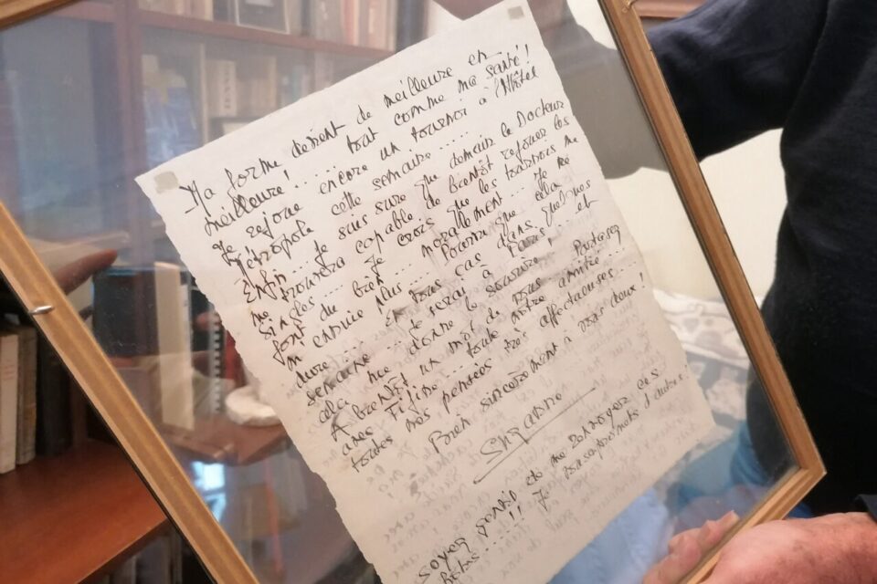 Une lettre rédigée par Suzanne Lenglen, soigneusement conservée par Jean-Loup Coignard. 