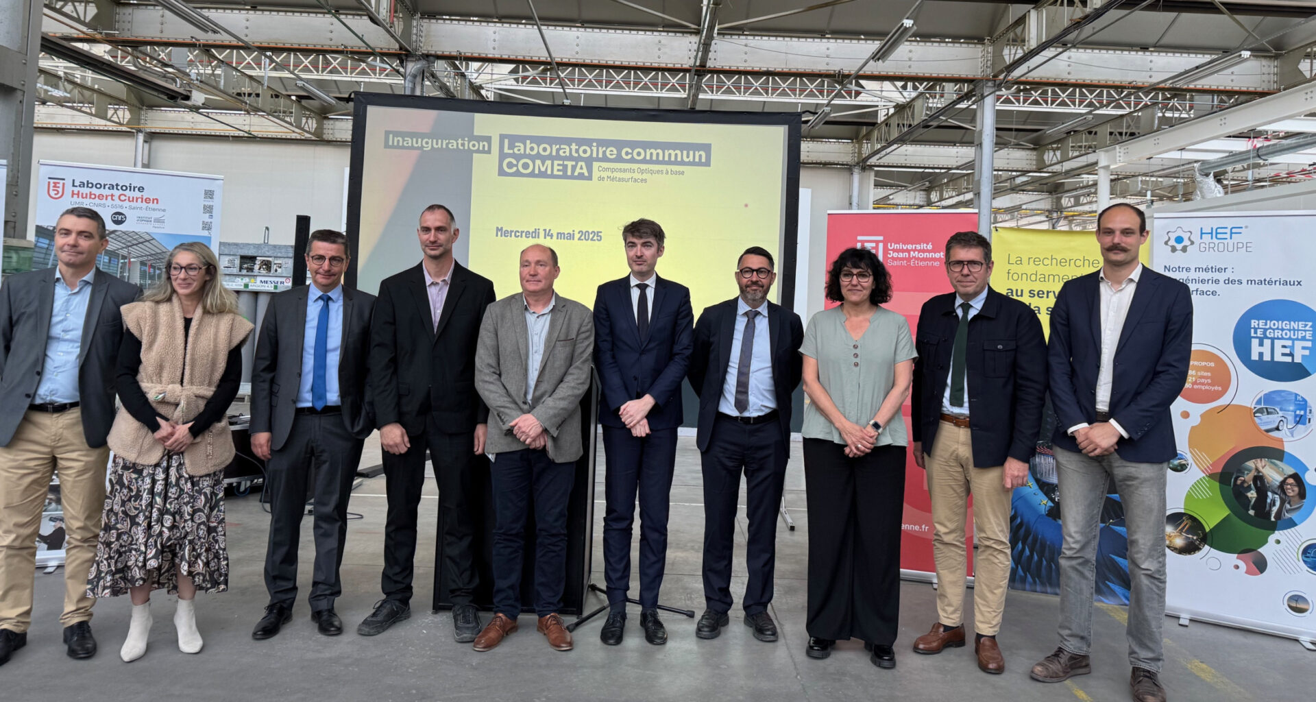 © Denis Meynard - Les intervenants à la cérémonie d’inauguration du laboratoire Cometa à Saint-Etienne.