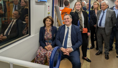© S.A - Le ministre des Transports, Philippe Tabarot, accompagné de la présidente de la Métropole AMP, Martine Vassal, a pu découvrir les nouvelles rames de métro Neomma.