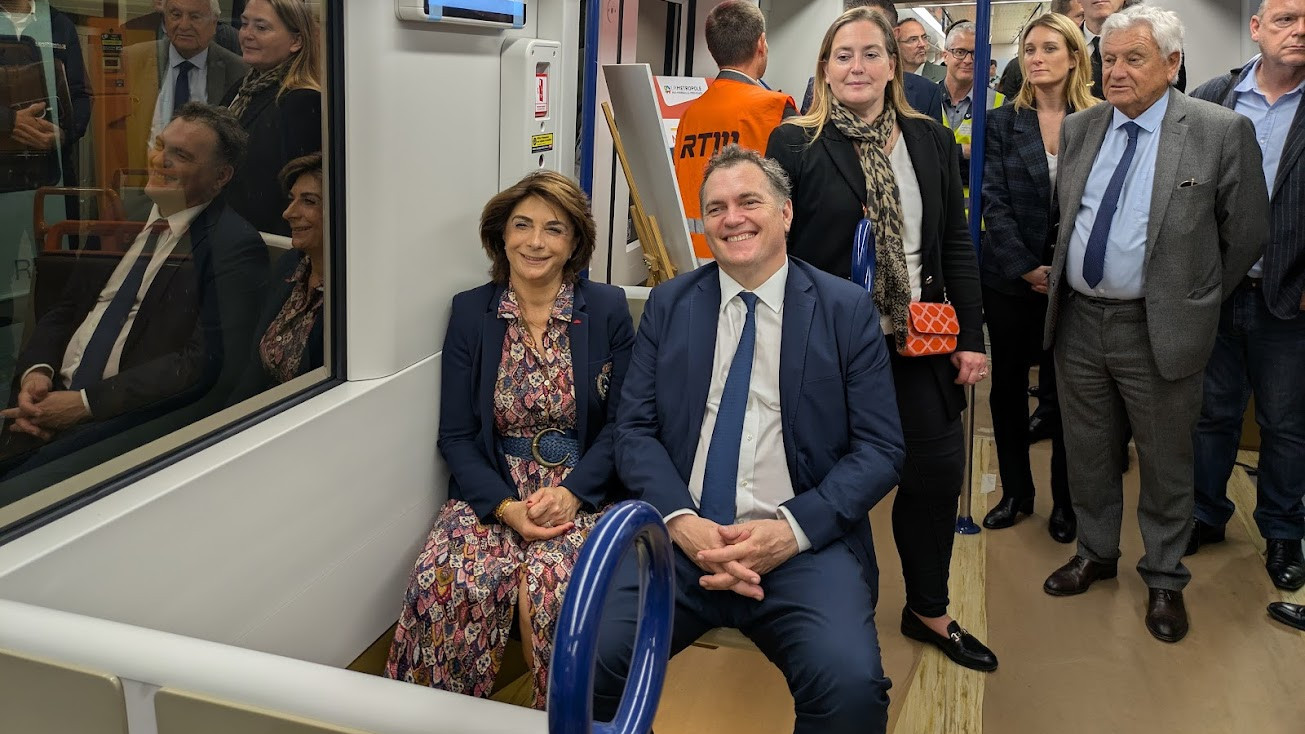 © S.A - Le ministre des Transports, Philippe Tabarot, accompagné de la présidente de la Métropole AMP, Martine Vassal, a pu découvrir les nouvelles rames de métro Neomma.