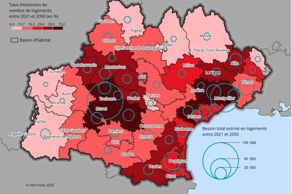 Le bassin Toulousain devrait connaître un fort besoin en logement entre 2021 et 2050 pour couvrir les besoins présents et à venir des ménages.