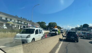 circulation alternée à la suite d'un affaissement de la chaussée