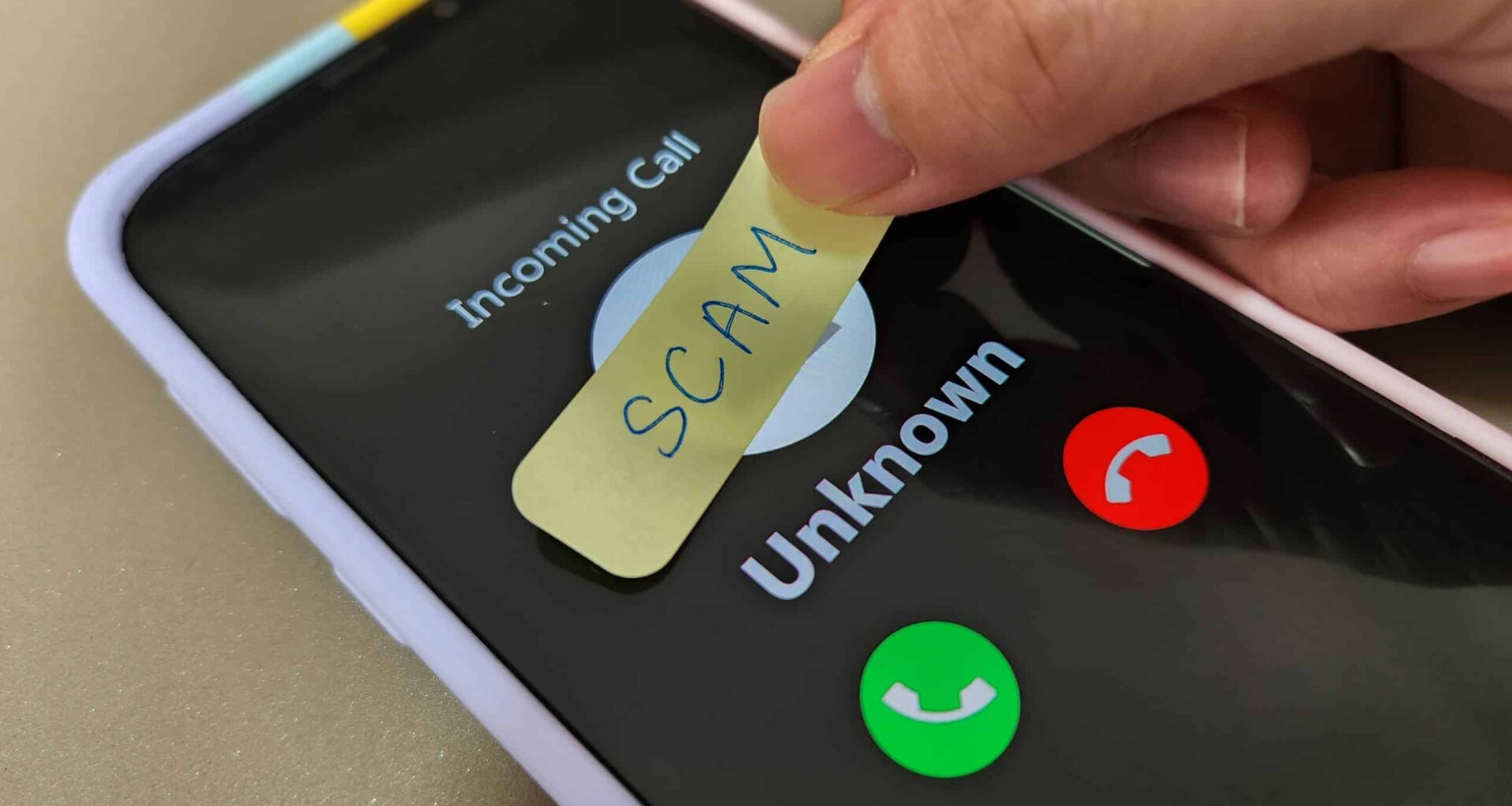 Receiving An Unknown Incoming Call. Scam Concept