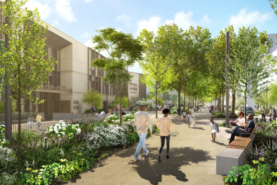 Le futur groupe scolaire Pasteur à Lyon, dans le quartier Mermoz Sud.