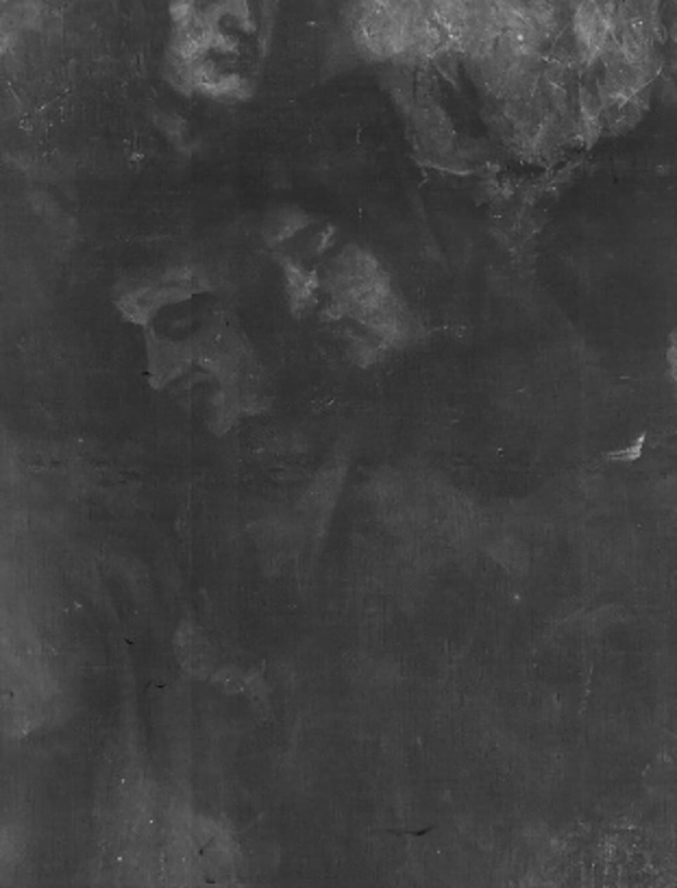 Gustave Courbet, Détail de l’ébauche d’un « Enterrement à Ornans » vue à travers la radiographie