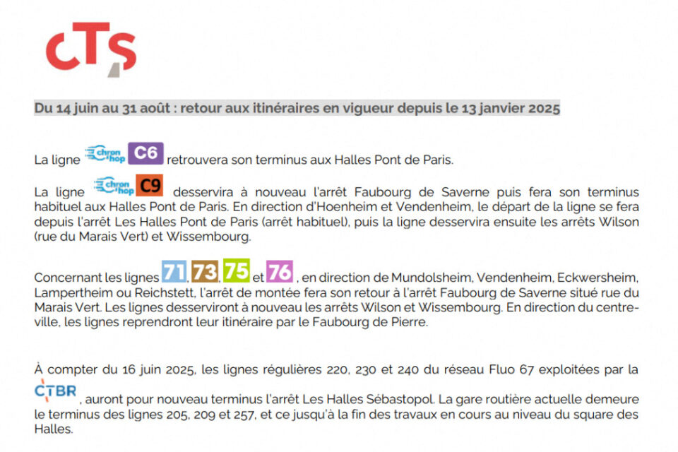 Ce qui sera en vigueur du 14 juin au 31 août 2025.