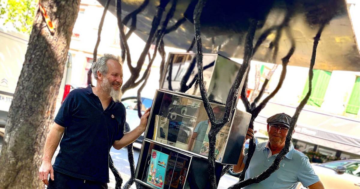 Nancy. Un arbre à livres sculpté dans l’acier aux Trois Maisons