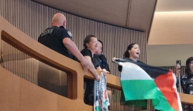 la séance interrompue... par des manifestants pro-palestiniens
