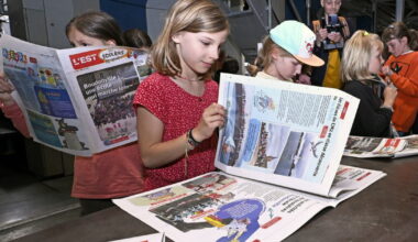 les élèves de l'école Boudonville à Nancy découvrent l'impression de L'Est des écoliers